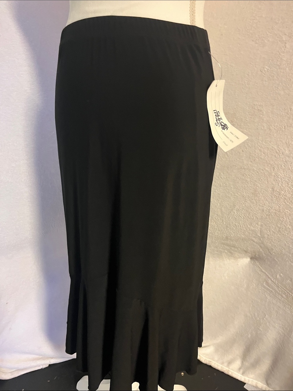 Black Maxi Skirt with Flared Hem - Unbranded